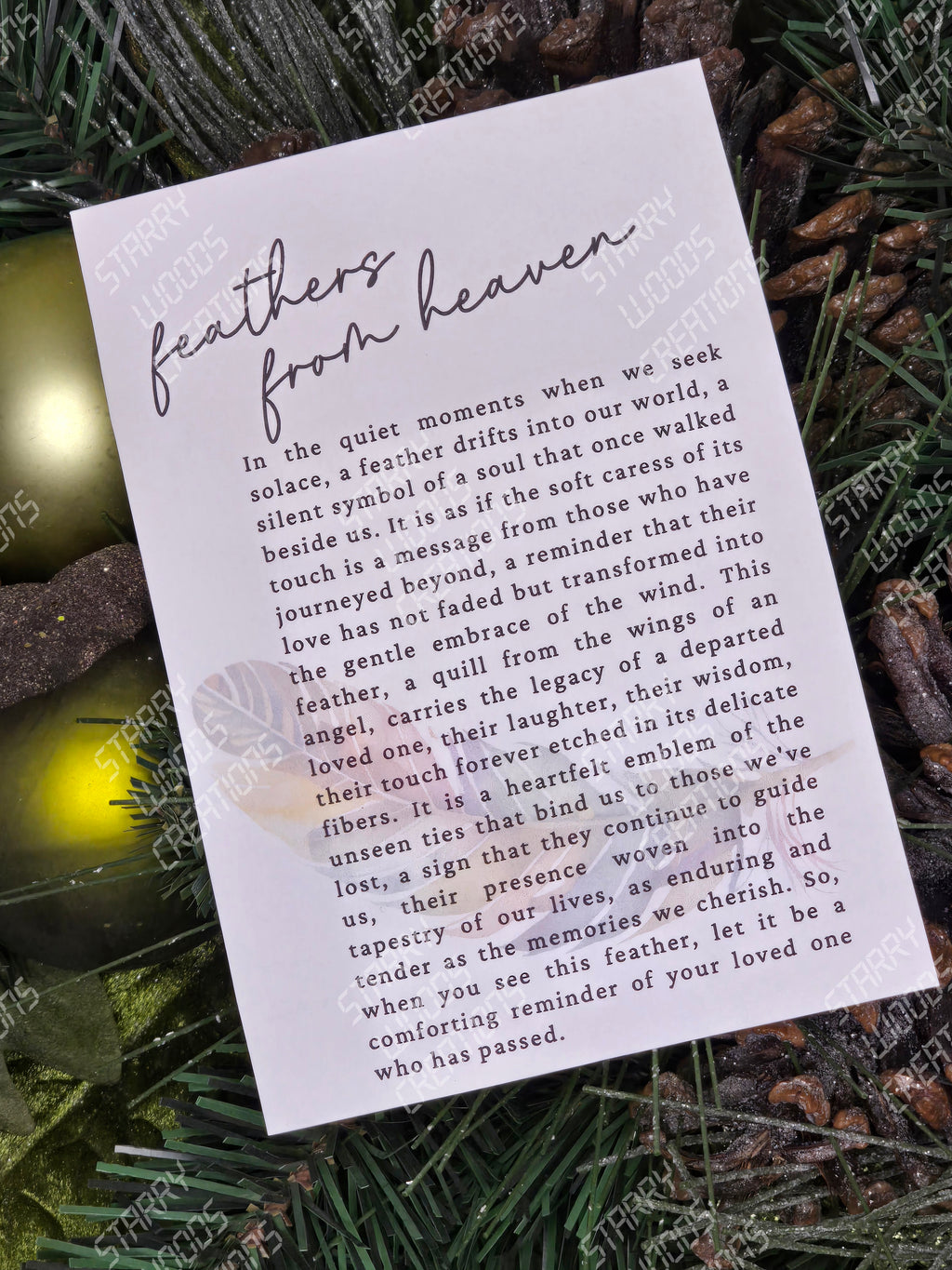 Feathers from Heaven Memorial Ornament