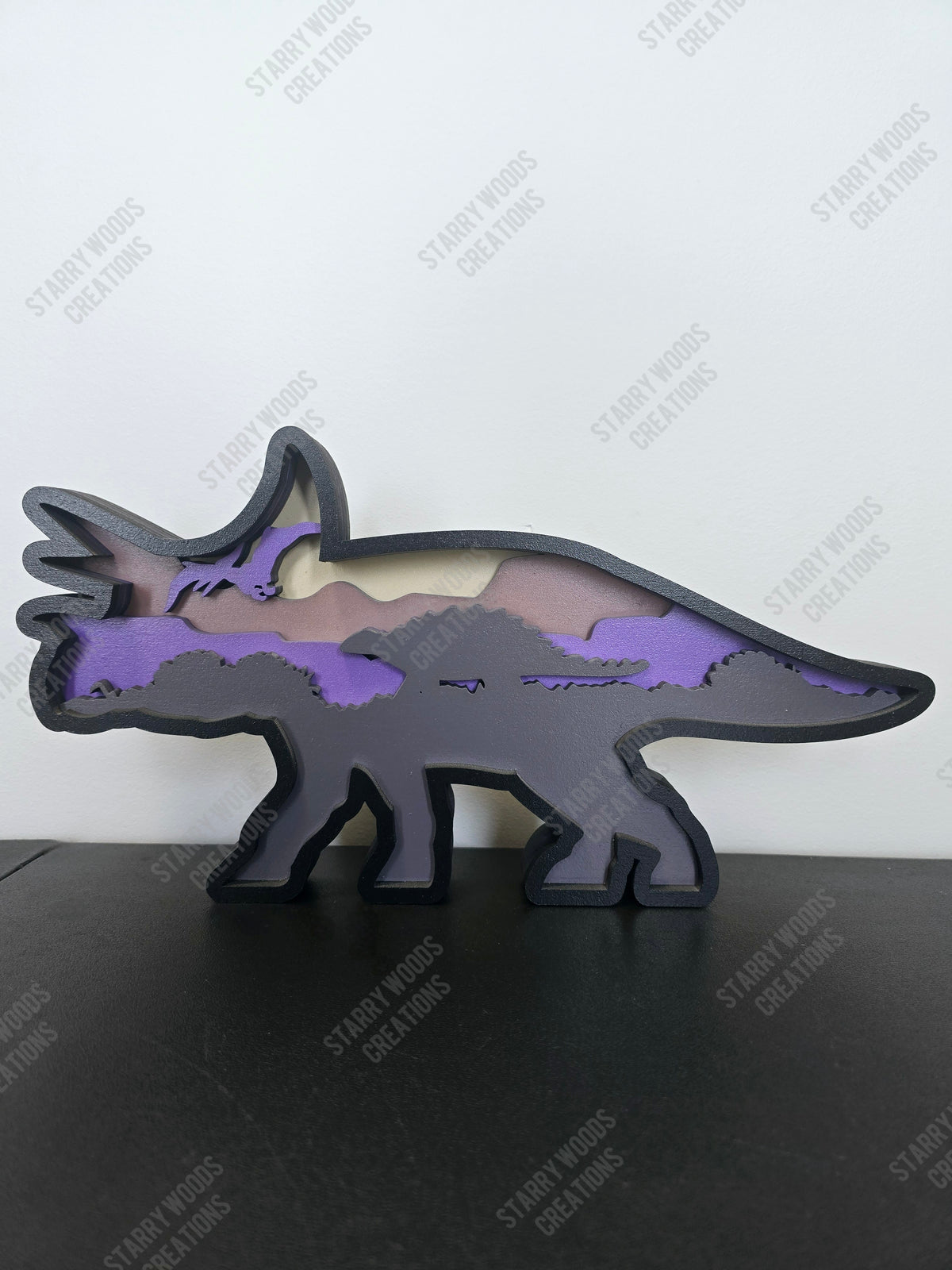 Layered Triceratops Scene