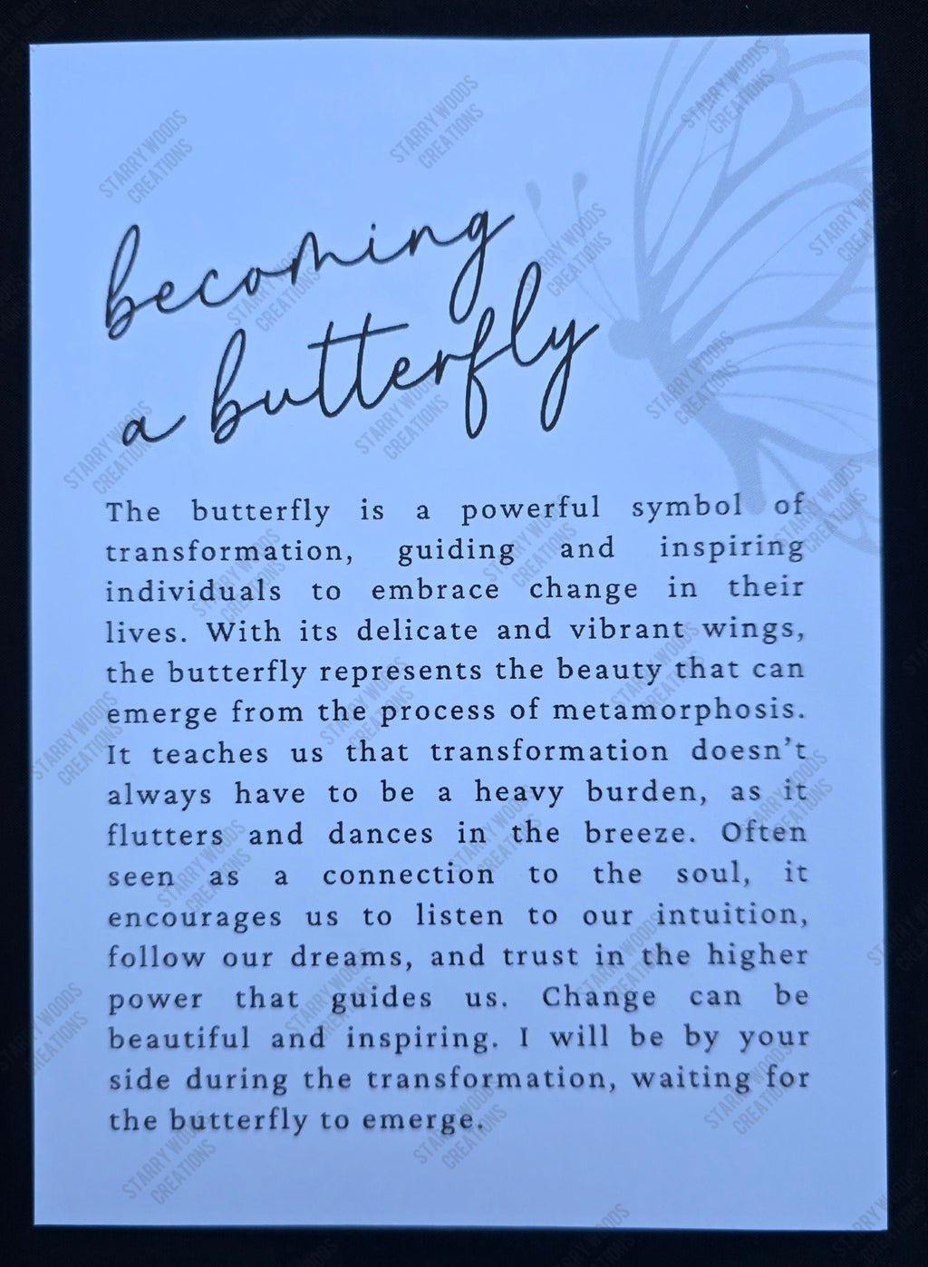 Becoming a Butterfly Story Card Ornament