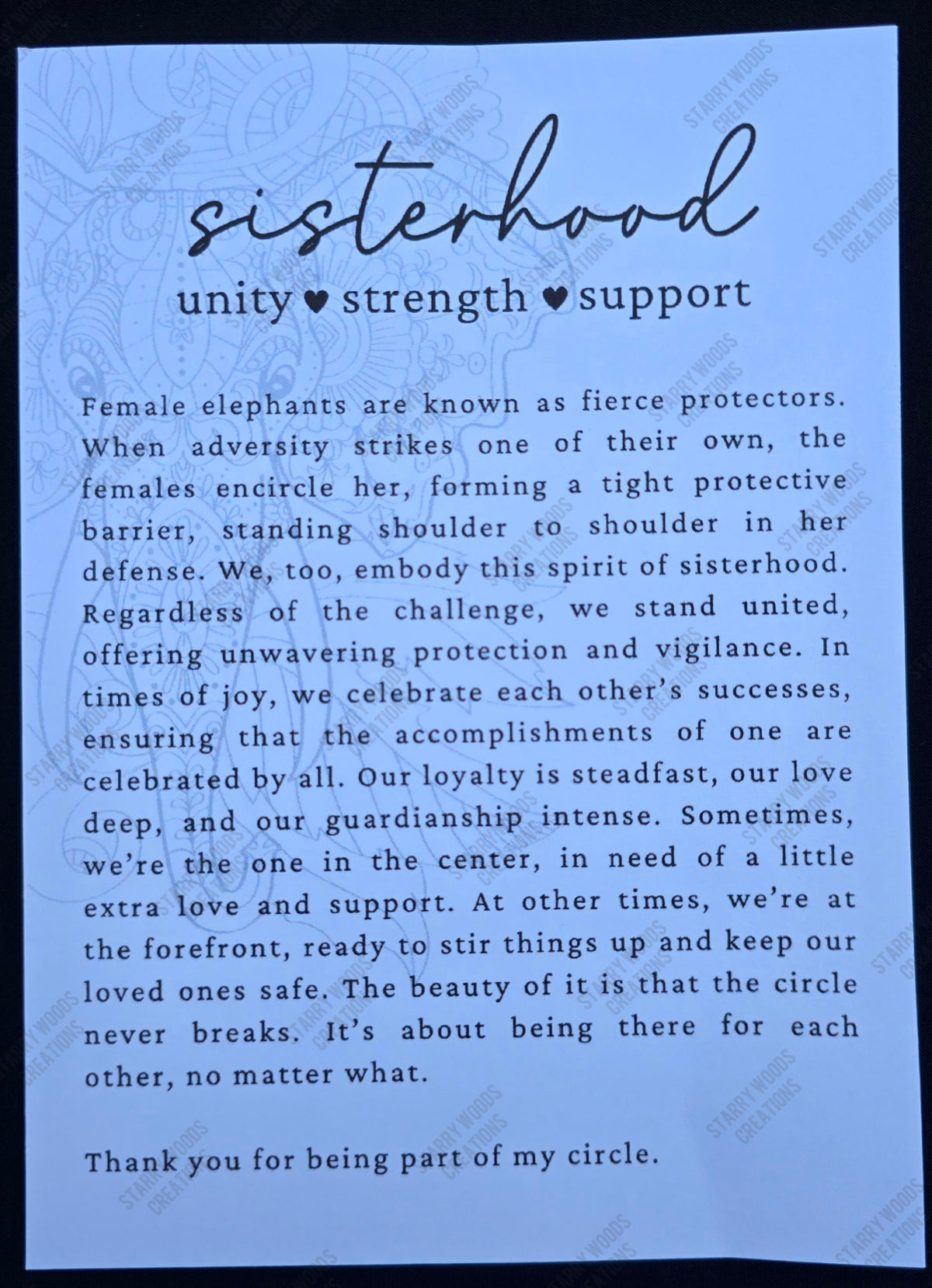 Sisterhood Story Card Ornament